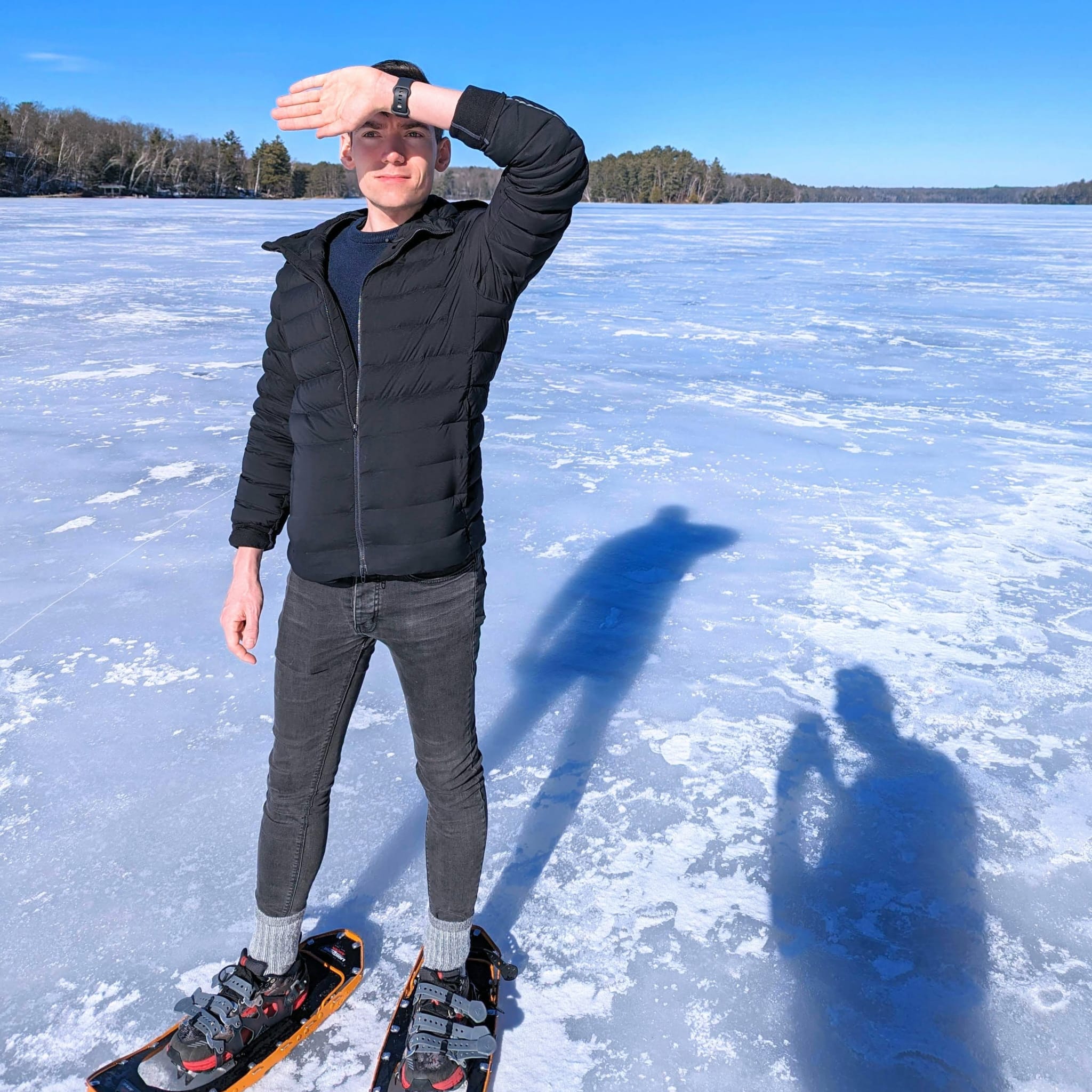 Jared on a frozen lake in Wisconsin